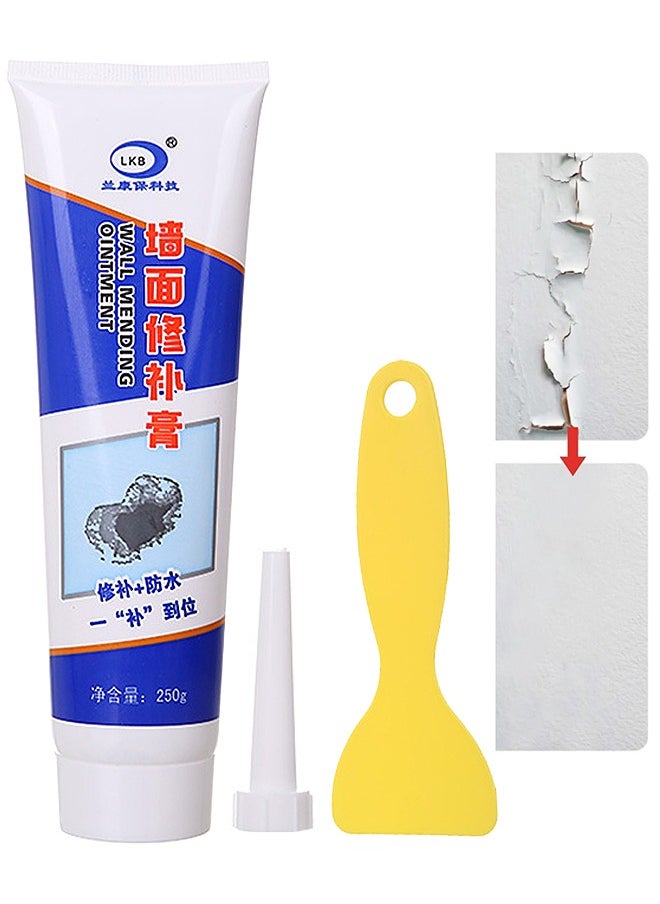 LKB Wall Mending Ointment Cream With Scraper Wall Spackle Repair Paste Wall Mending Agent Fill The Holes For Home Wall Plaster Dent Easy Solution, For Wall, Wood And Plaster 250G  - Image 1