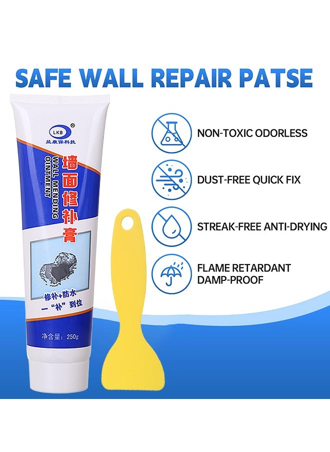 LKB Wall Mending Ointment Cream With Scraper Wall Spackle Repair Paste Wall Mending Agent Fill The Holes For Home Wall Plaster Dent Easy Solution, For Wall, Wood And Plaster 250G  - Image 3