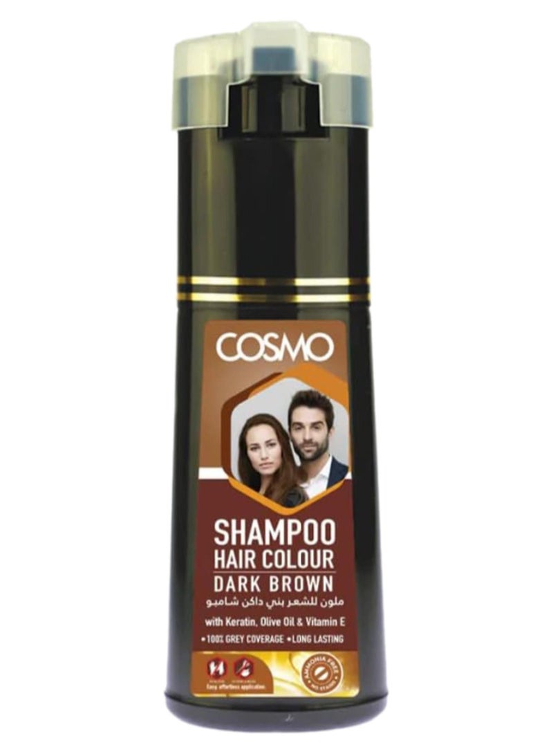 COSMO Dark Brown VIP Hair Colour Shampoo Unisex 180ml - Image 1