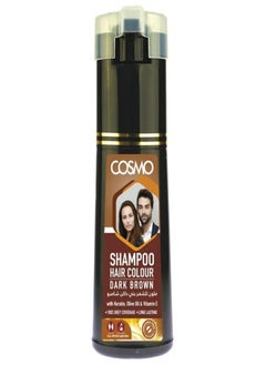COSMO Dark Brown VIP Hair Colour Shampoo Unisex 180ml  - Image 1