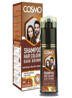 COSMO Dark Brown VIP Hair Colour Shampoo Unisex 180ml  - Image 2