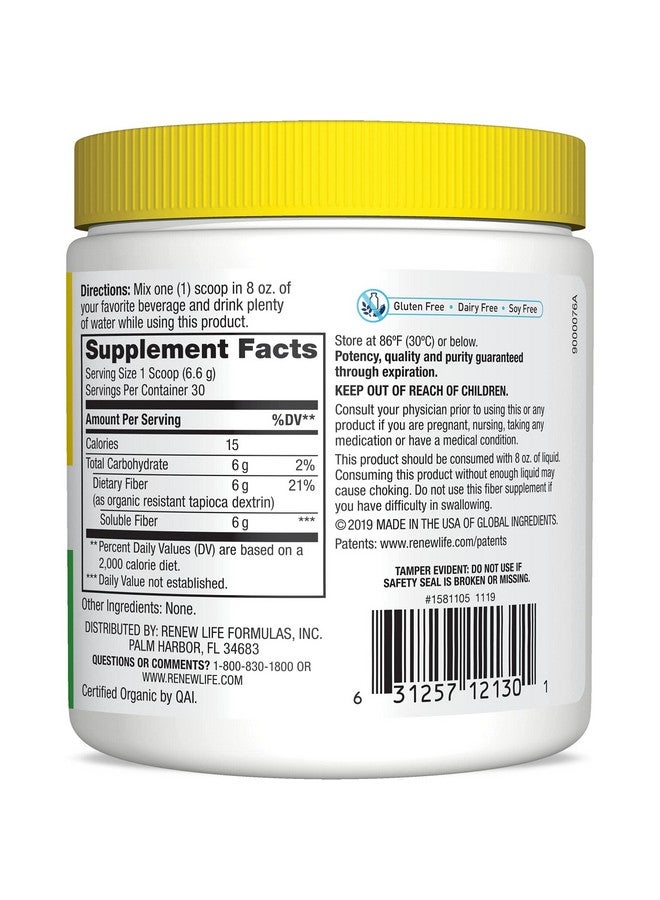 Renew Life Adult Completely Clear Organic Prebiotic Fiber Keto Friendly Fiber Powder Supplement 7 Oz - Image 4