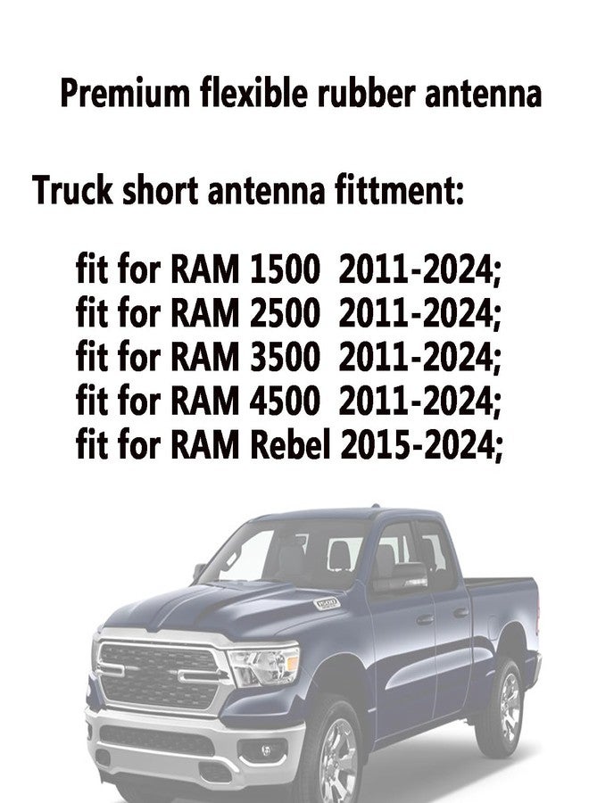 AMFRNE for RAM Truck Short Antenna 2011-2024 Fit for RAM 1500 2500 3500 4500 5500 | 7" Spiril Flexible Rubber Antenna, Optimized AM/FM Radio Reception | for Dodge RAM Radio Accessories - Image 5