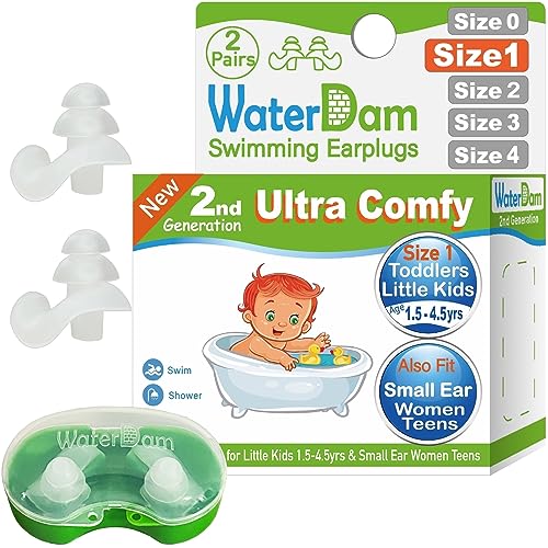 WaterDam Swimming Ear Plugs Great Waterproof Ultra Comfy Earplugs Prevent Swimmer's Ear - Image 1