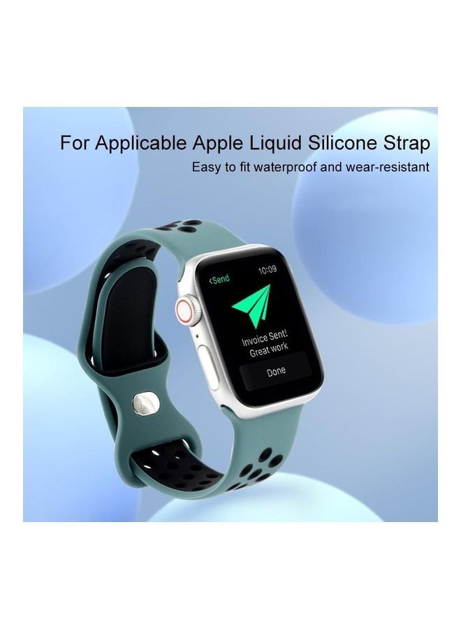 NIBEMINENT Replacement Watchband For Apple Watch Series 7 45mm/6 & SE 5 4 44mm/3 2 1 42mm Black/Light Pink - Image 2