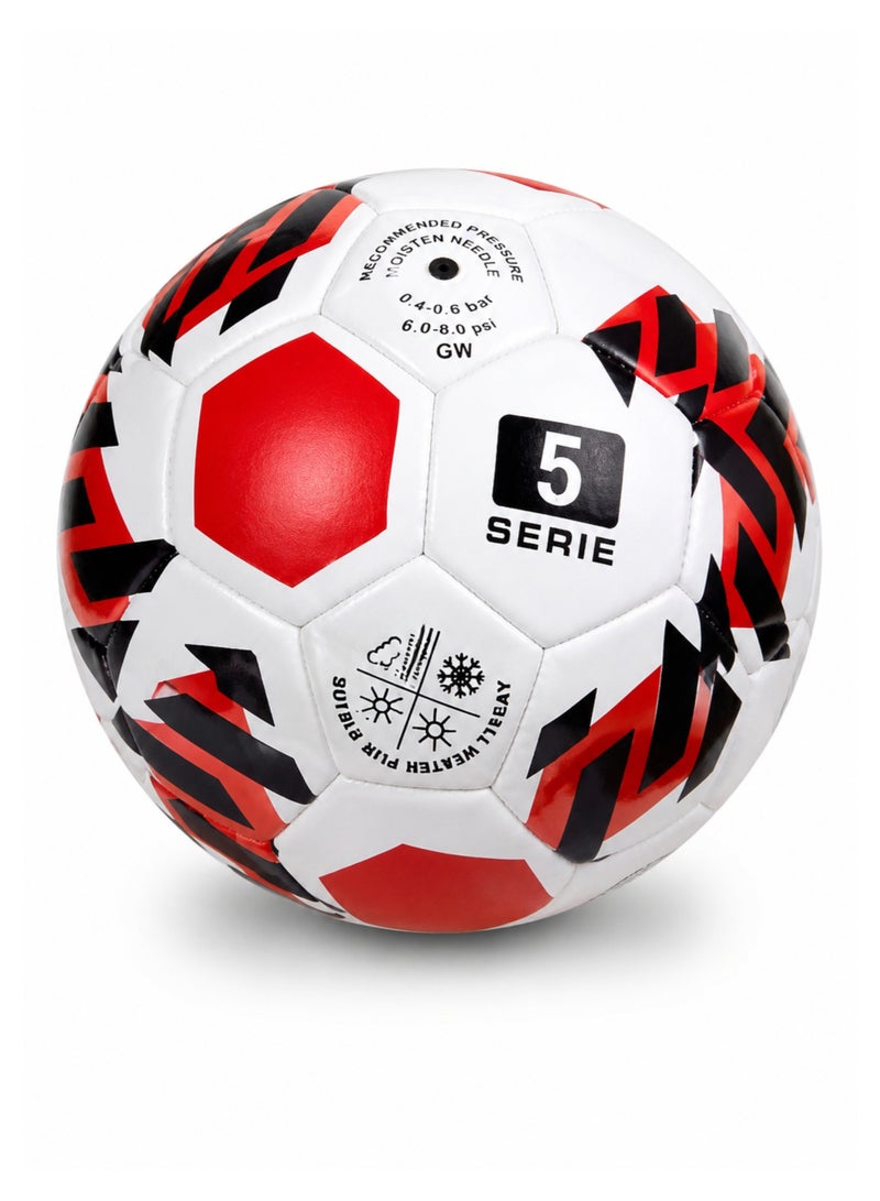 Size 5 Football Machine Stitched PU Soccer Ball for Training Matches Outdoor & All Weather Play - Image 1