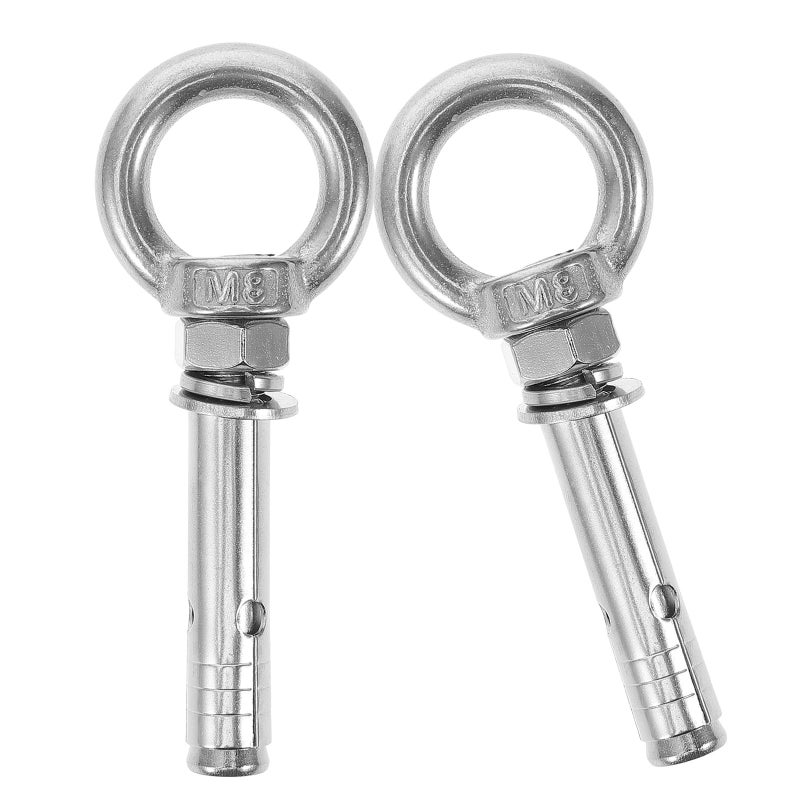 M8x60 Stainless Steel Eye Bolts 2 Pack Heavy Duty Lifting Ring for Hammock Installation Hardware - Image 2
