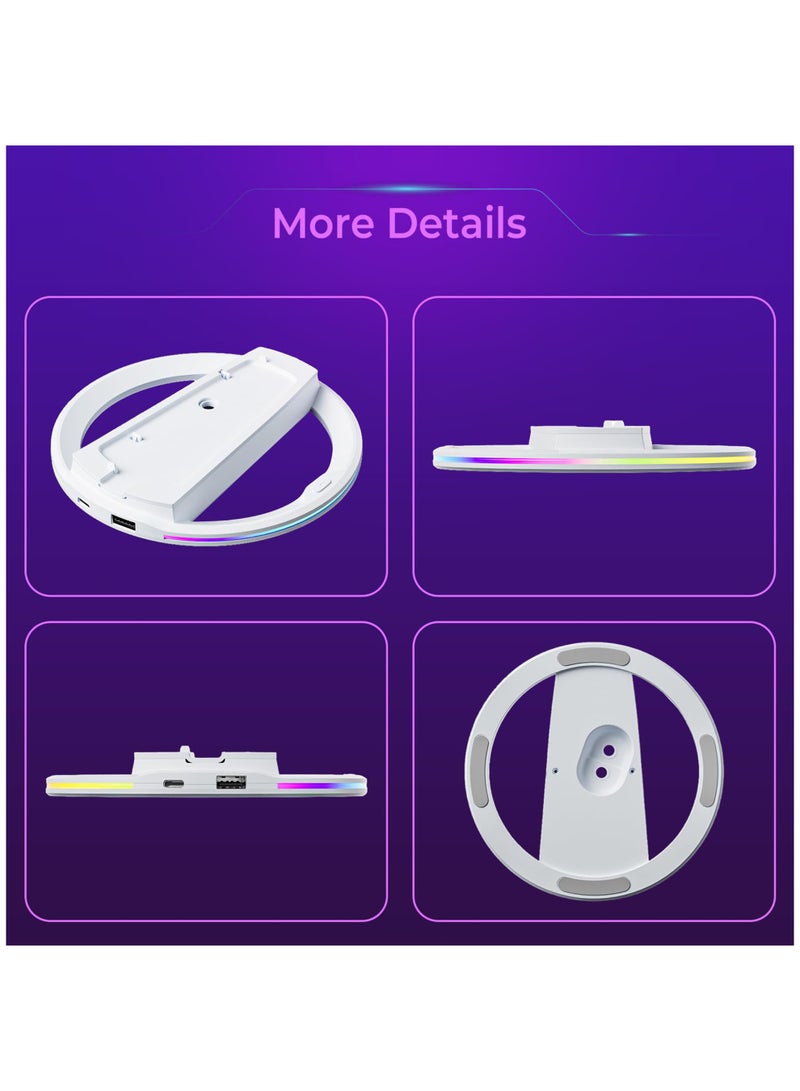 اعاره حامل عمودي RGB لأجهزة PS5 Slim/PS5 Pro، حامل عمودي لجهاز PlayStation 5 مزود بإضاءة لجهاز PS5 الرقمي/قرص PS5، PS5 Slim الرقمي/قرص PS5 Slim، PS5 Pro مع برغي - Image 2