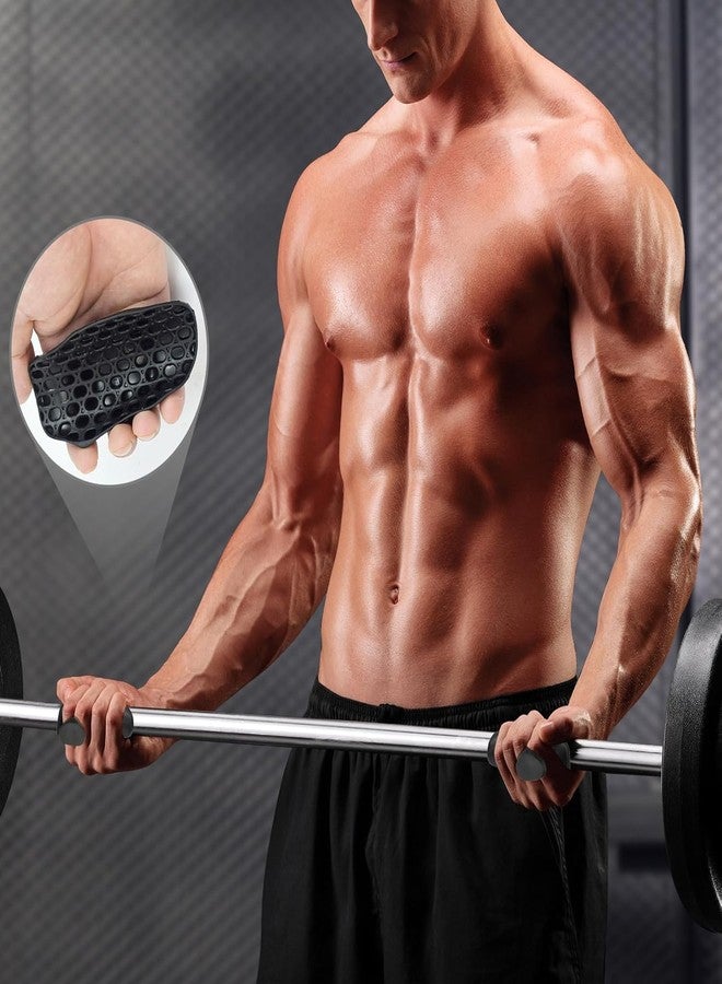 Aldea Anti-Slip Gym Hand Grips - Rubber Grip Pads for Strength Training, Weightlifting, Dumbbells, Barbells & Workouts - Ergonomic Fingerless Design for Palm Protection & Grip Strength - Unisex - Image 2
