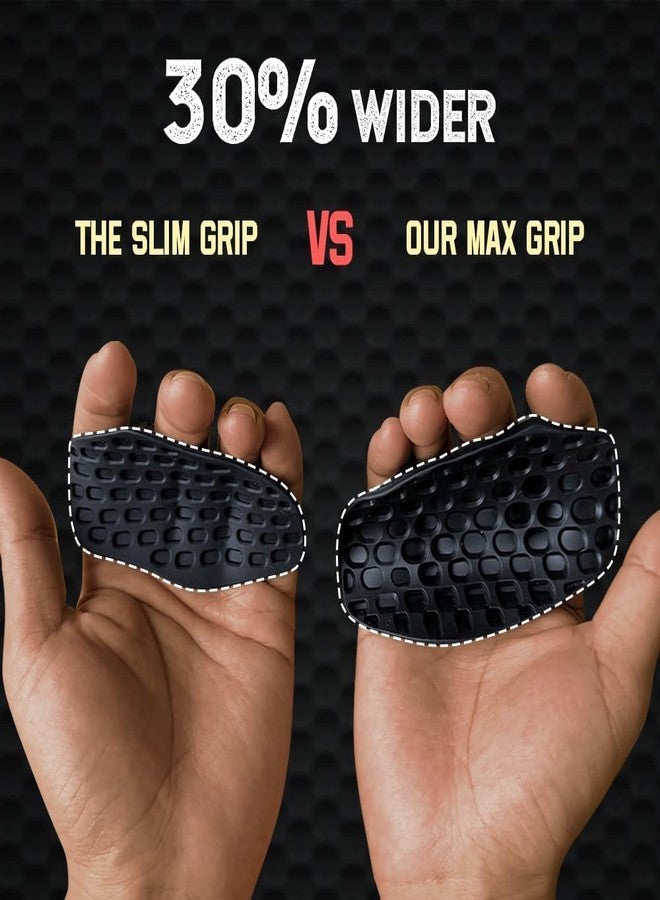 Aldea Anti-Slip Gym Hand Grips - Rubber Grip Pads for Strength Training, Weightlifting, Dumbbells, Barbells & Workouts - Ergonomic Fingerless Design for Palm Protection & Grip Strength - Unisex - Image 3