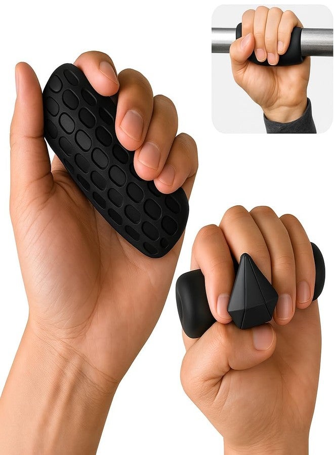 Aldea Anti-Slip Gym Hand Grips - Rubber Grip Pads for Strength Training, Weightlifting, Dumbbells, Barbells & Workouts - Ergonomic Fingerless Design for Palm Protection & Grip Strength - Unisex - Image 1