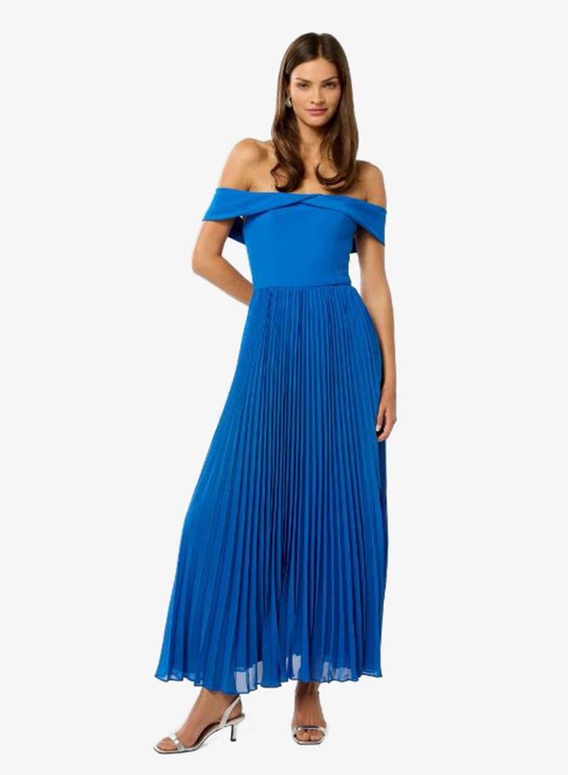 forever new Louise Off Shoulder Pleated Maxi Dress - Image 1