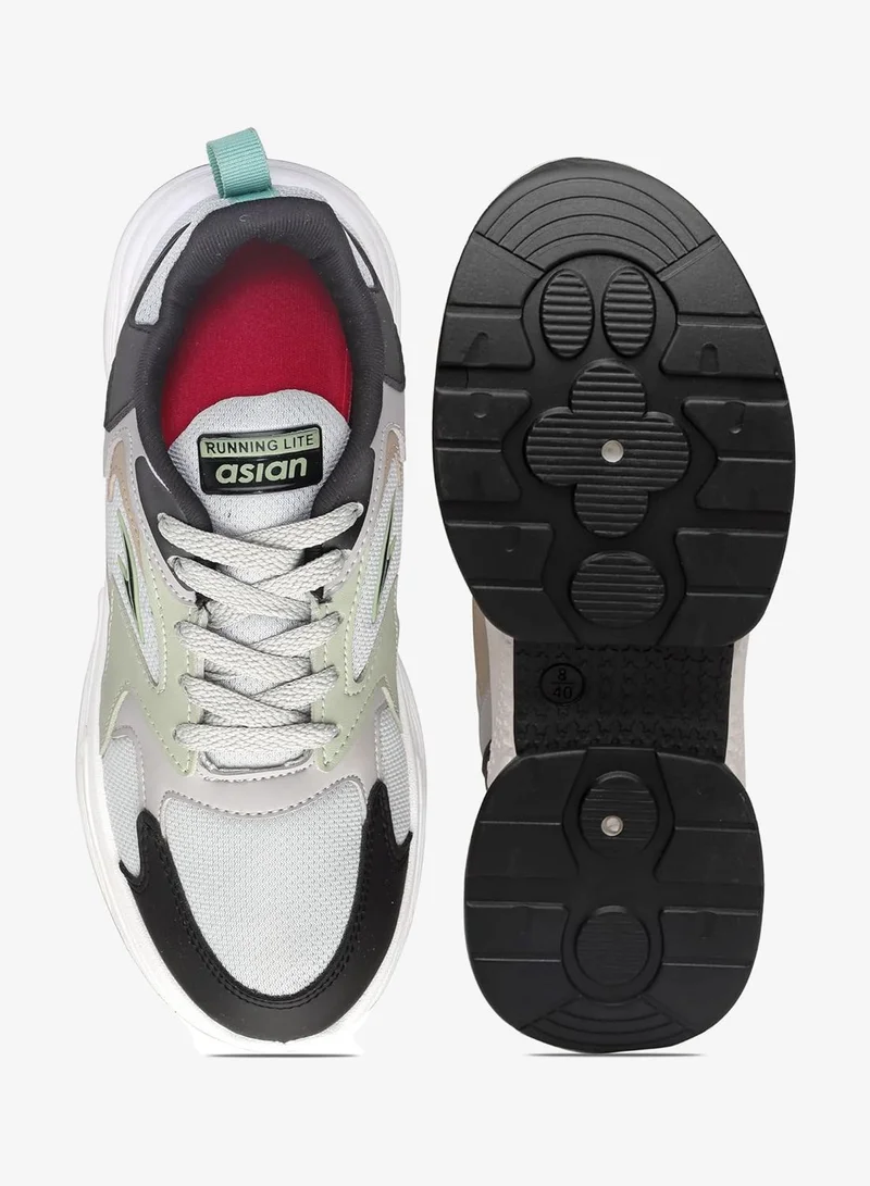 Asian  Light Grey and Black Sneakers for Women and Girls for Women | Best Price UAE