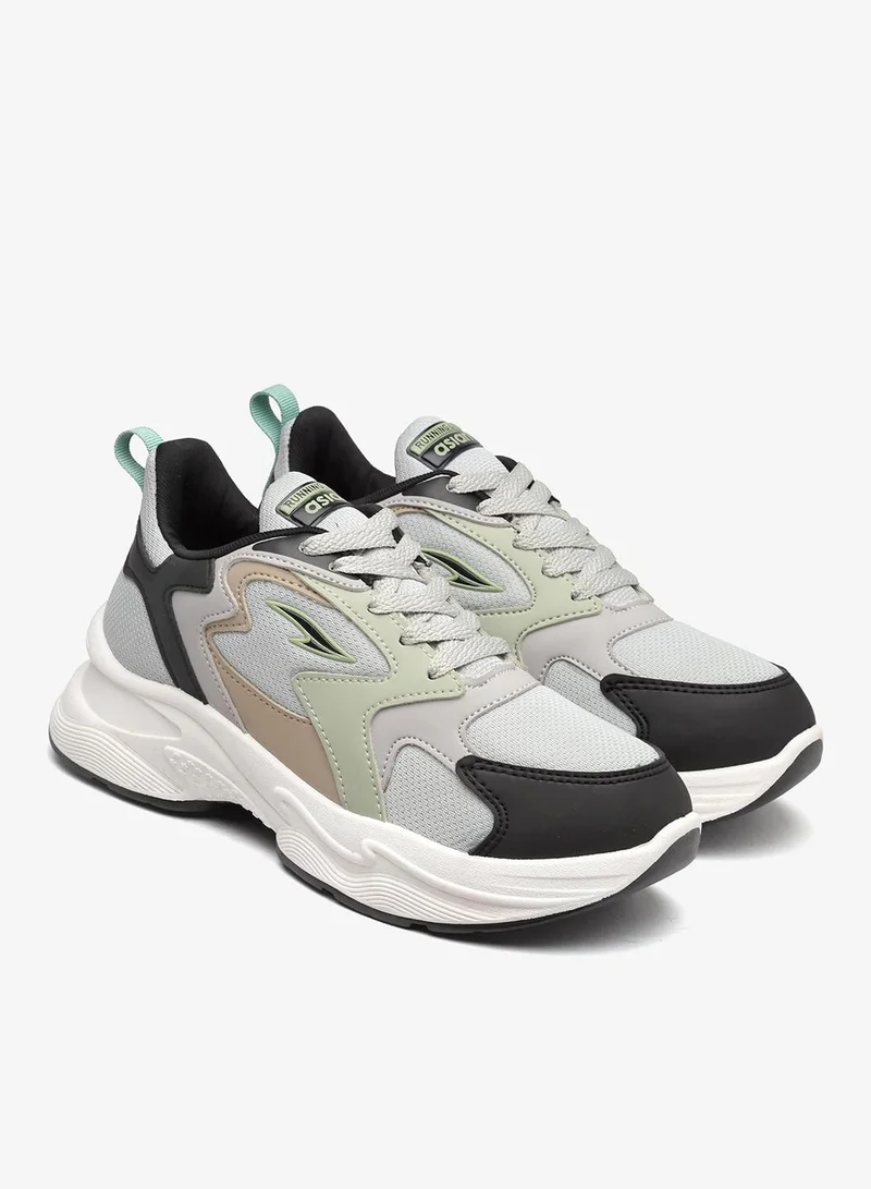 أسيان حذاء رياضي رمادي فاتح وأسود للنساء والفتيات