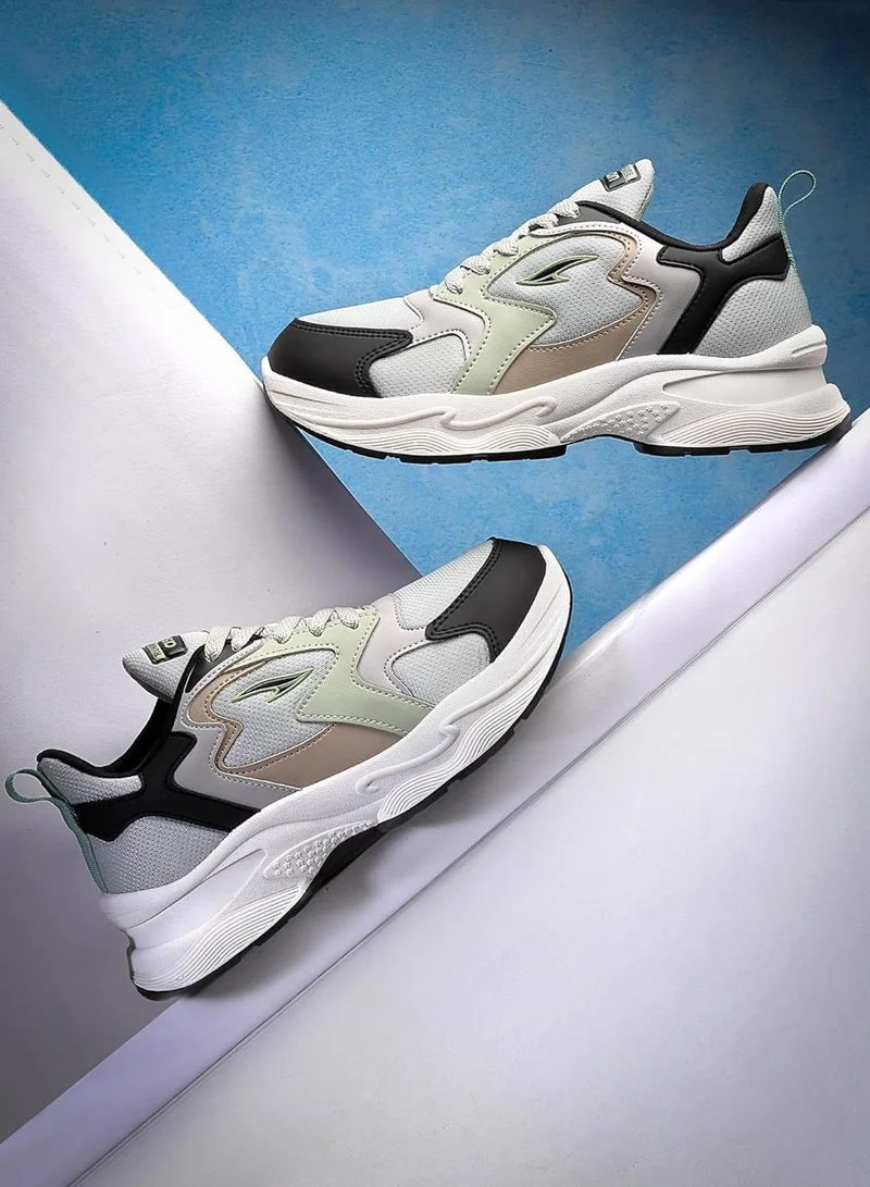 Asian  Light Grey and Black Sneakers for Women and Girls for Women | Best Price UAE