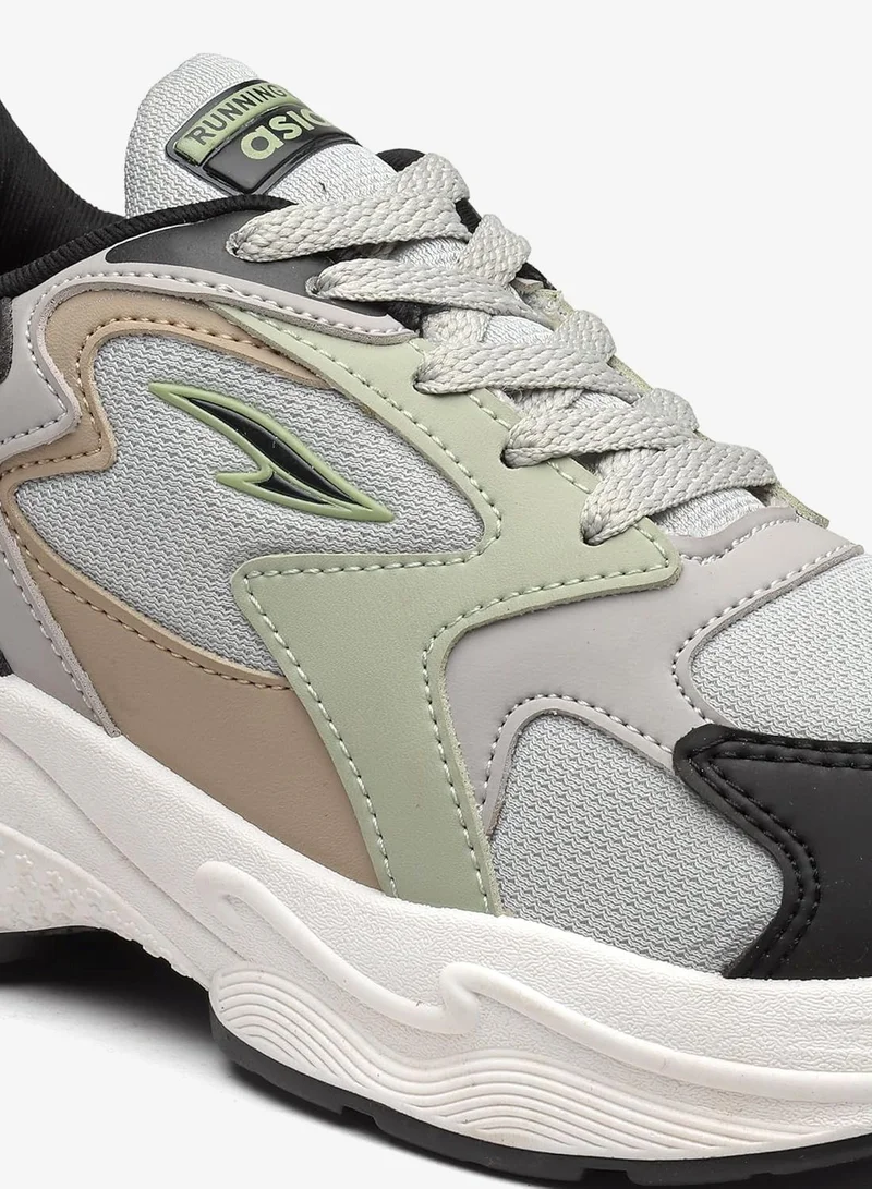 Asian  Light Grey and Black Sneakers for Women and Girls for Women | Best Price UAE