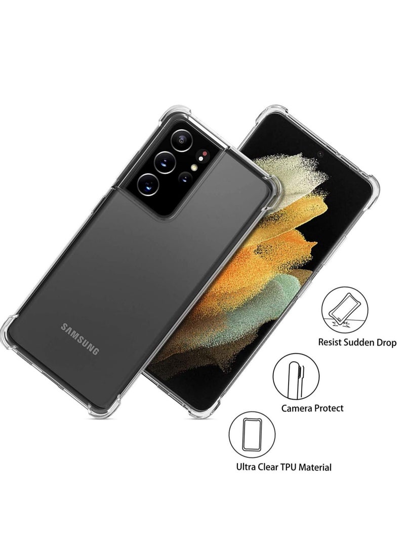 DUSALA Samsung Galaxy S21 Ultra 5G Case Cover Back Air Cushion Soft Silicone Shockproof Ultra Slim Premium Material Bumper Corner (Clear) - Image 3