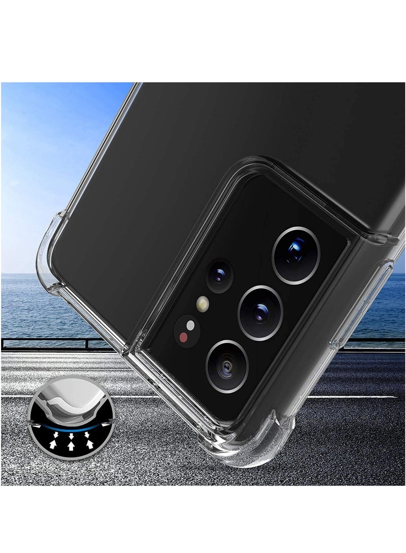 DUSALA Samsung Galaxy S21 Ultra 5G Case Cover Back Air Cushion Soft Silicone Shockproof Ultra Slim Premium Material Bumper Corner (Clear) - Image 5