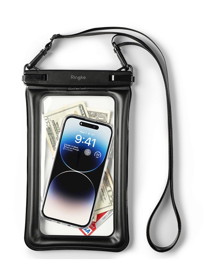 Ringke Waterproof Phone Pouch Floating [Air Pockets] Waterproof Phone Case Compatible with iPhone , Dry Bag Designed for Samsung Galaxy  Pixel 7 pro - Black  - Image 1