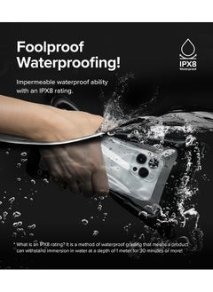Ringke Waterproof Phone Pouch Floating [Air Pockets] Waterproof Phone Case Compatible with iPhone , Dry Bag Designed for Samsung Galaxy  Pixel 7 pro - Black  - Image 5