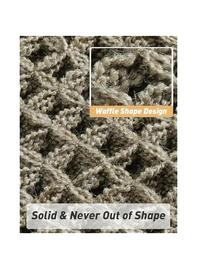 Upgraded Waffle Bath Mat, Super Absorbent Non Slip Bath Mats for Bathroom Floor, Machine Washable Bathroom Rugs with Tassels, Rubber Backed Bathroom Mats, Ultra Soft, 18 x 30, Green  - Image 5