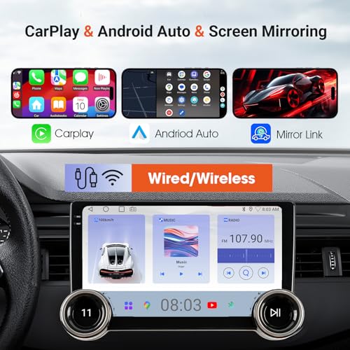 HauDio 101 Wireless CarPlay Android Auto Car Stereo 2GB RAM 64GB ROM DSP Sound 1080P Backup Camera Bluetooth 50 HD Touchscreen Media Receiver - Image 3