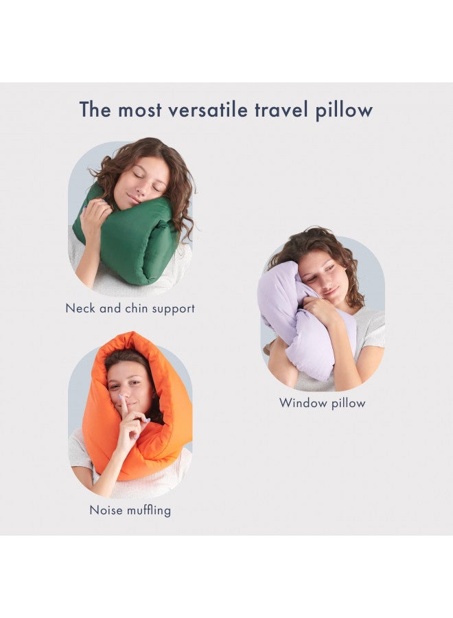 Huzi Huzi Infinity Pillow - Home Travel Soft Neck Scarf Support Sleep (Burgundy)  - Image 4