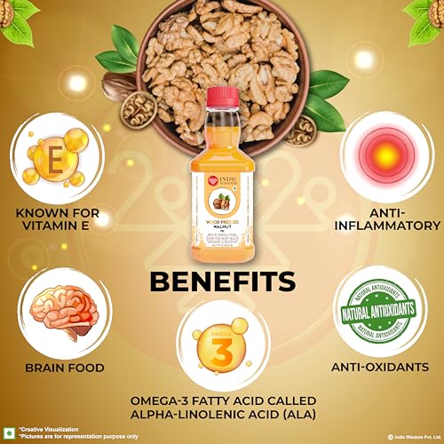 IndicWisdom Wood Pressed Walnut Oil 200 ml (Cold Pressed Walnut Oil - Extracted on Wooden Churner) - Image 3