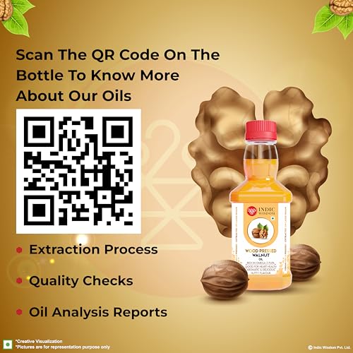 IndicWisdom Wood Pressed Walnut Oil 200 ml (Cold Pressed Walnut Oil - Extracted on Wooden Churner) - Image 5