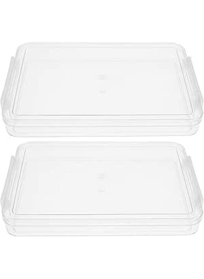 Stackable A4 Plastic Document Box With Lid 2pcs File Organizer For Paper Magazine Craft Supplies - Image 1
