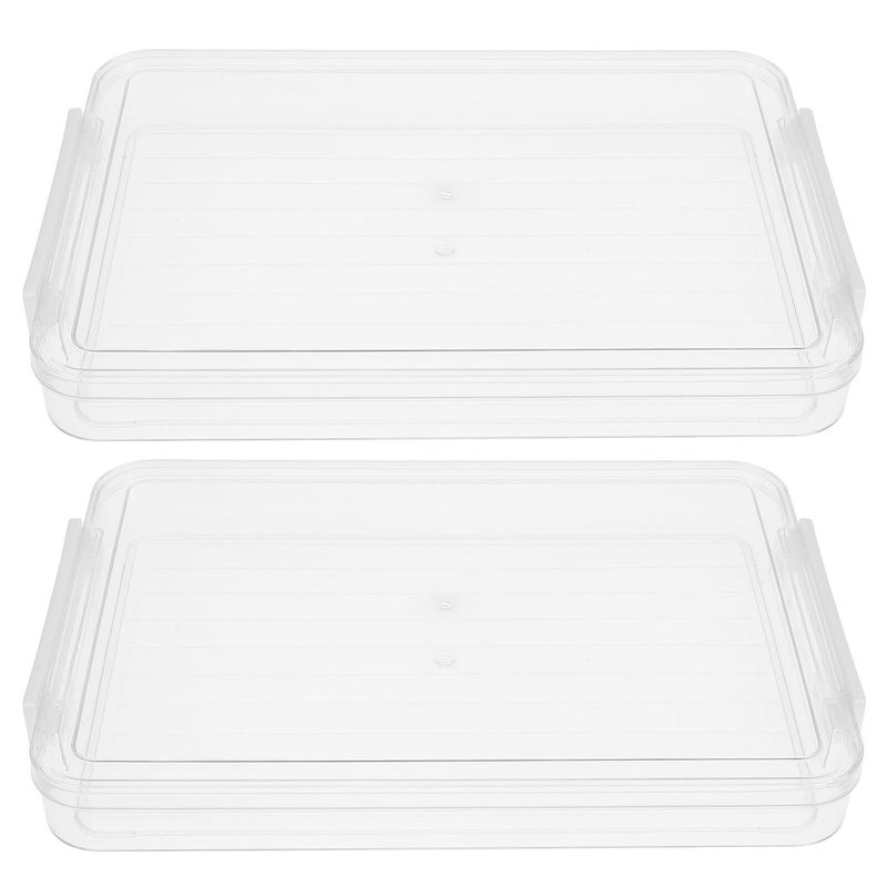 Stackable A4 Plastic Document Box With Lid 2pcs File Organizer For Paper Magazine Craft Supplies - Image 2