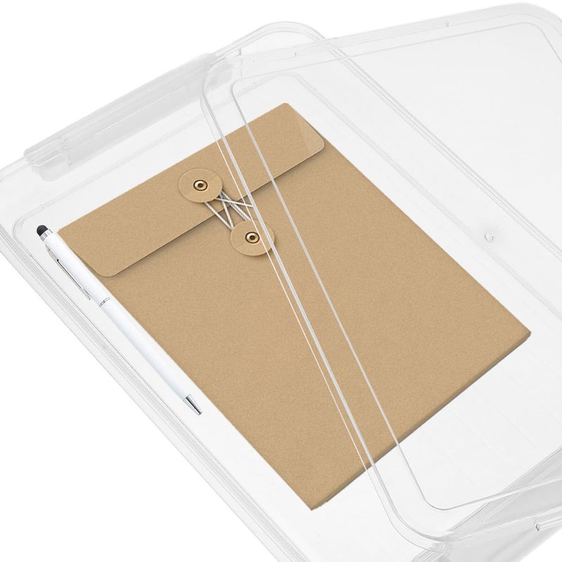 Stackable A4 Plastic Document Box With Lid 2pcs File Organizer For Paper Magazine Craft Supplies - Image 4