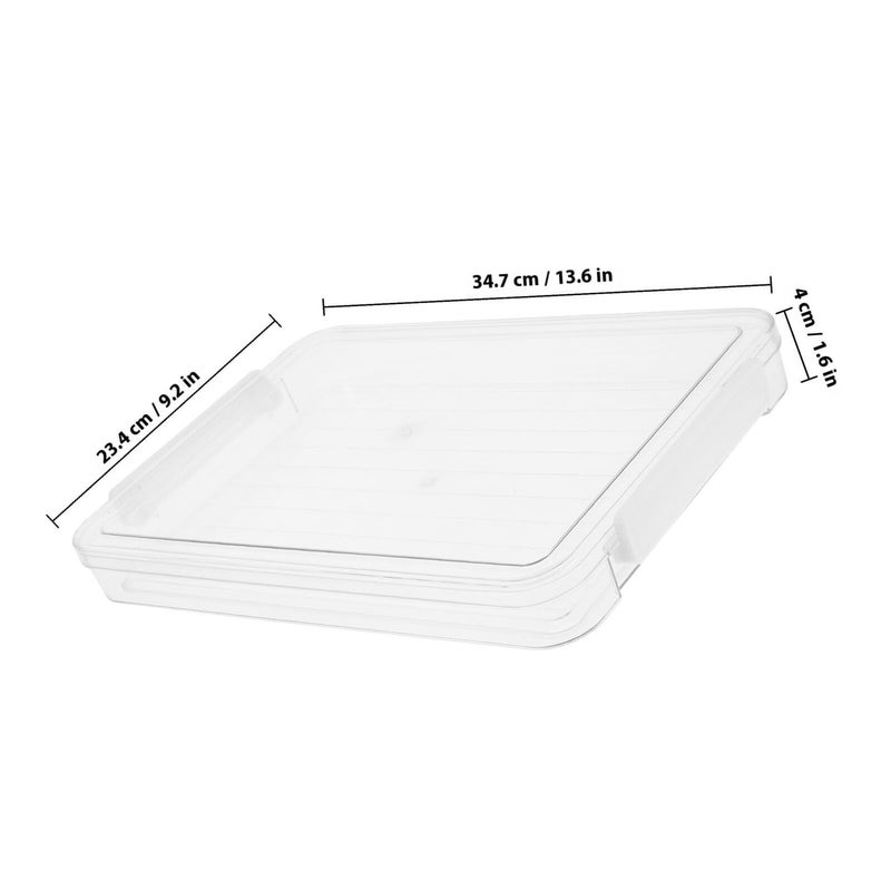 Stackable A4 Plastic Document Box With Lid 2pcs File Organizer For Paper Magazine Craft Supplies - Image 3