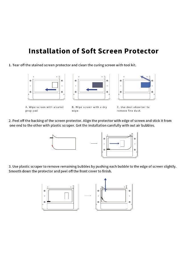 حماية شاشة طابعة ثلاثية الأبعاد، فيلم حماية أصلي 5 قطع لشاشة LCD 10.1 إنش لطابعات الراتنج SLA UV ثلاثية الأبعاد، متوافق مع ELEGOO Saturn 2، Saturn 8K، Sonic Mighty 8K، وطابعات Photon M3 Premium للرا - Image 1