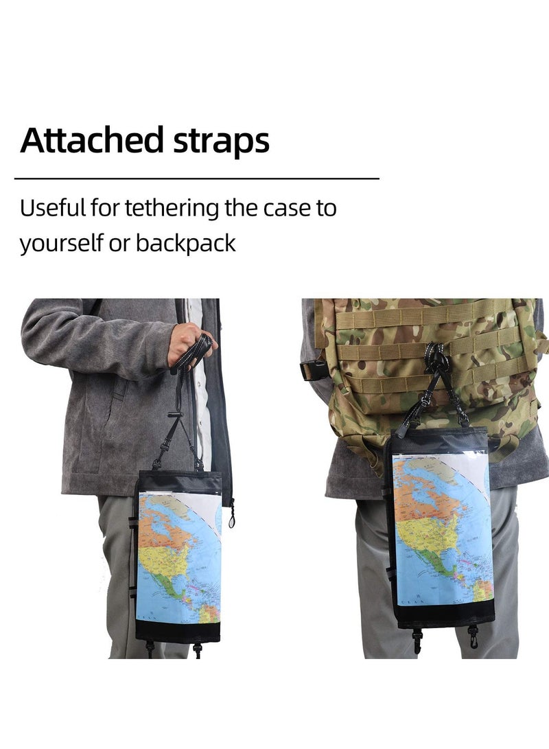 Waterproof Military Hiking Map Pouch Holder with Clear Window and Lanyard - Durable Case for Outdoor Navigation and Adventure Activities - Image 2