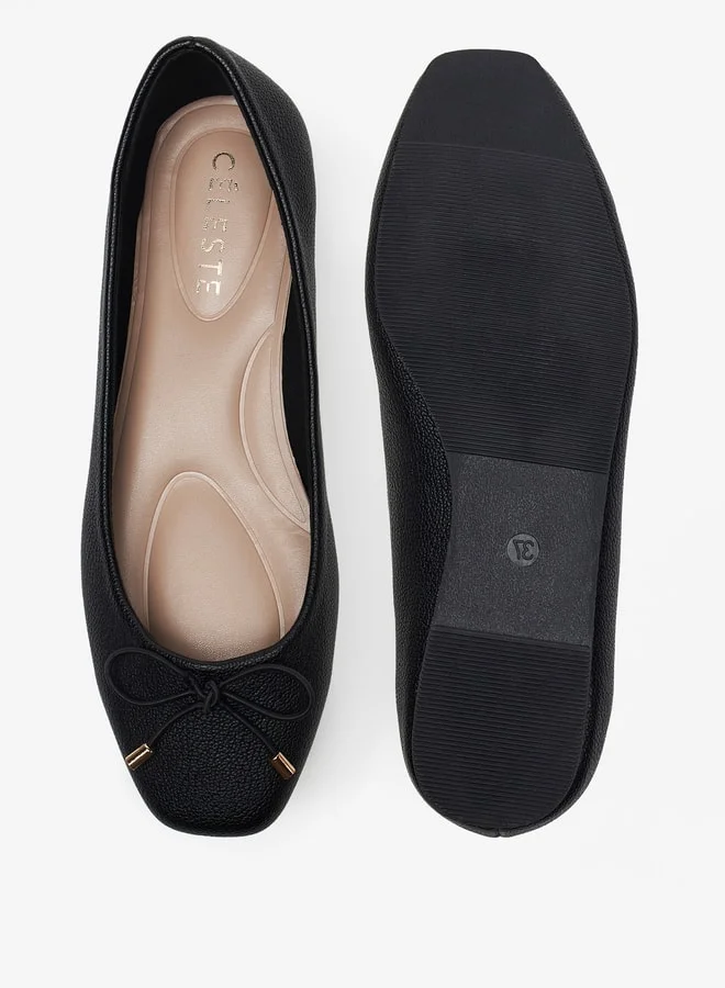 Celeste Women's Bow Detail Slip-On Ballerina Shoes