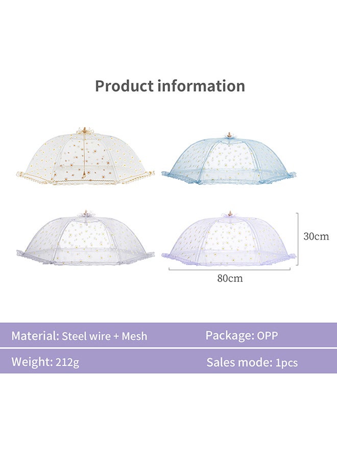 O Ozone - Pop Up Picnic Net Food Cover Tent Mesh Food Cover Tent Large Size Reusable White Food Umbrella Avoid fly and insects flying into your food- White - Image 1