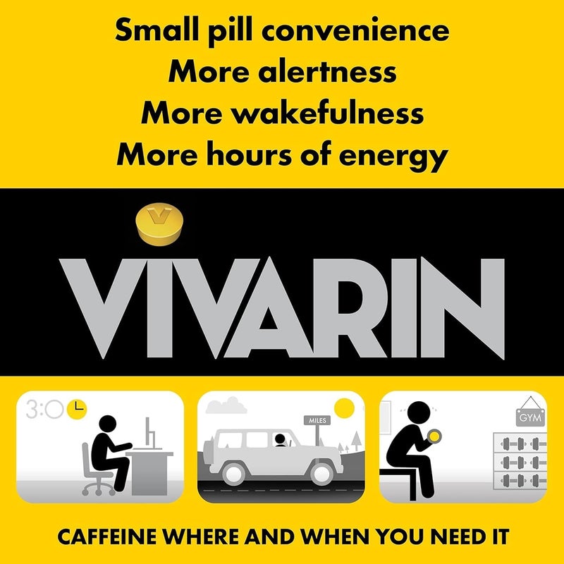 Vivarin فيفارين علامة مساعد اليقظة، 40 قرص (عبوة من 4) - Image 4