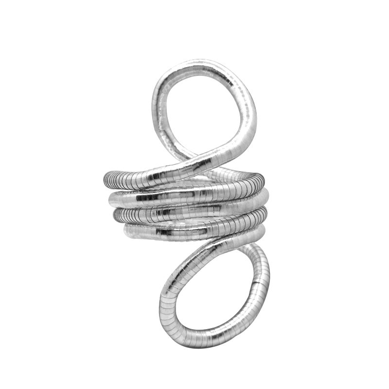 HTH Bendable Snake Necklace Flexible Adjustable Snake Choker Necklace Bracelet Accessories (Silver) - Image 1