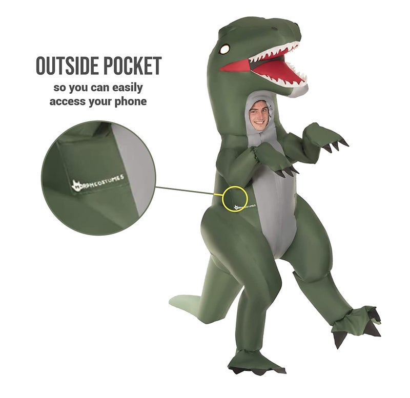 Morph Blow Up Velociraptor Costume, Inflatable Dinosaur Costume Adult, Blow Up Dinosaur Costume Adult - Image 4
