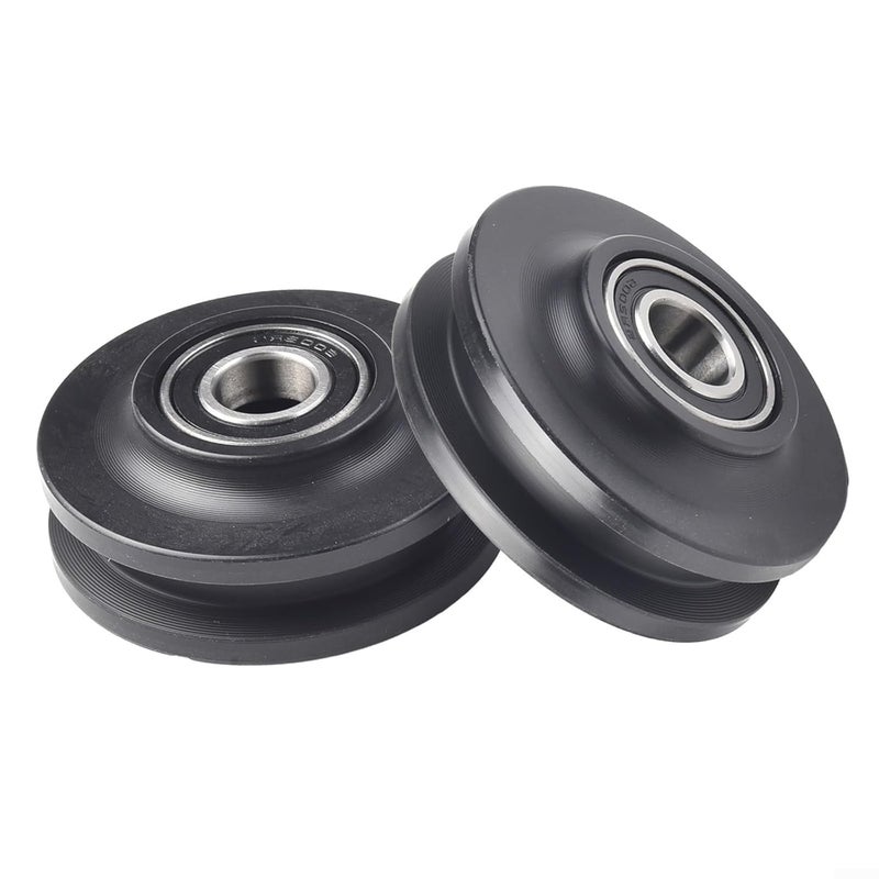 Goutaman Sliding Door Hardware Kit Black Carbon Steel Nylon Roller Pulley - Image 4