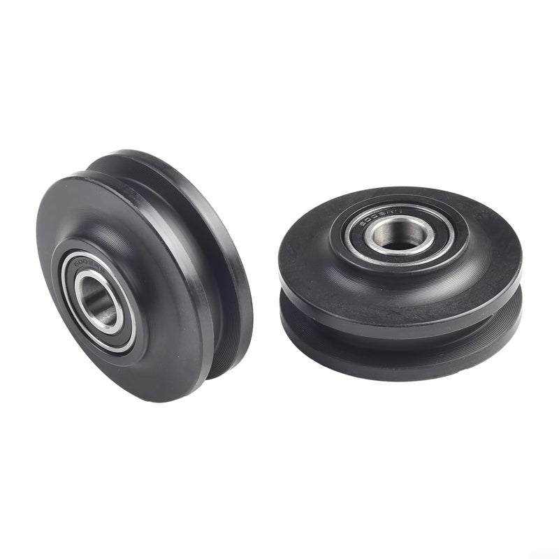 Goutaman Sliding Door Hardware Kit Black Carbon Steel Nylon Roller Pulley - Image 1