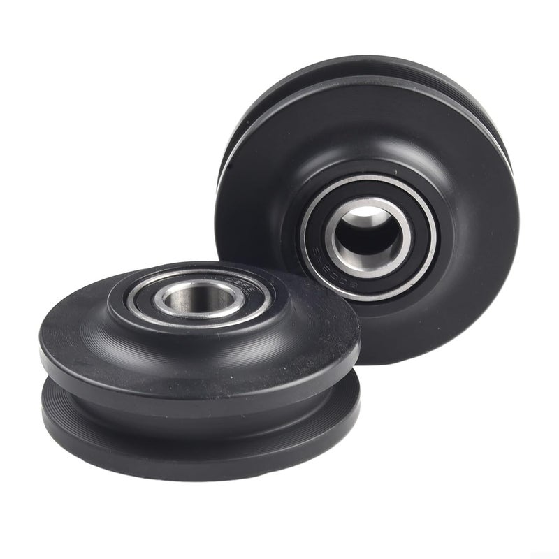 Goutaman Sliding Door Hardware Kit Black Carbon Steel Nylon Roller Pulley - Image 3