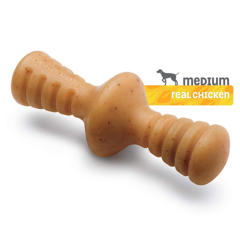 Benebone Zaggler Rolling Dog Chew Toy for Aggressive Chewers, Real Chicken, Made in USA, Medium - Image 4