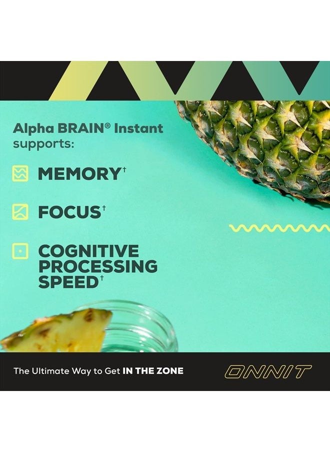 Onnit - Alpha Brain Instant - Pineapple Punch Flavor - Nootropic Brain Booster Memory Supplement - Brain Support for Focus, Energy & Clarity - Alpha GPC Choline, Cats Claw, L-Theanine, Bacopa - 30ct - Image 1