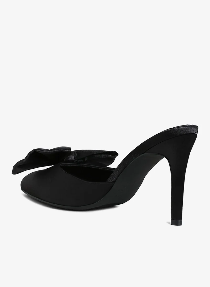 London Rag  Bow Detail Stiletto Mules in Black for Women | Best Price UAE