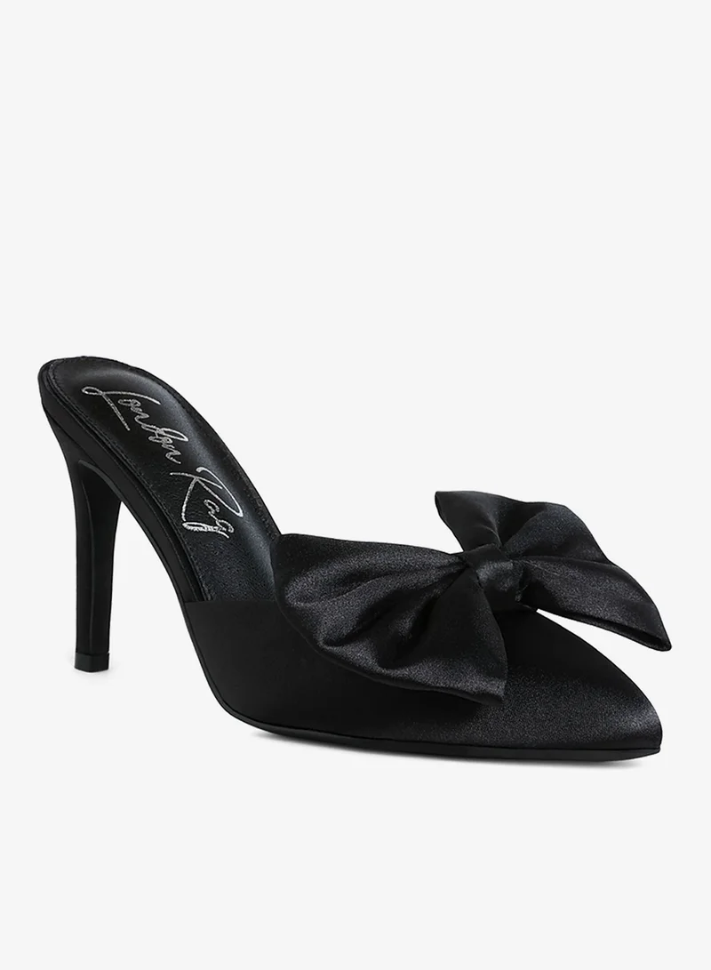 London Rag  Bow Detail Stiletto Mules in Black for Women | Best Price UAE