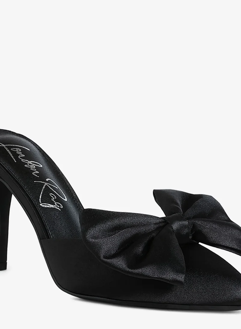 London Rag  Bow Detail Stiletto Mules in Black for Women | Best Price UAE