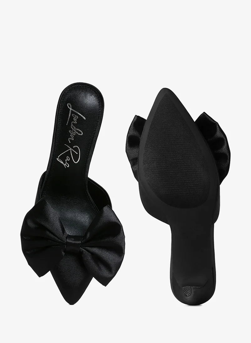 London Rag  Bow Detail Stiletto Mules in Black for Women | Best Price UAE
