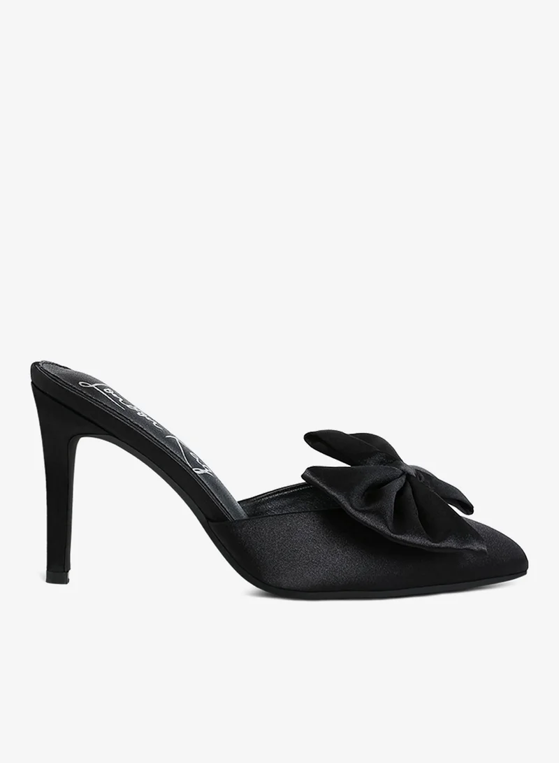 London Rag  Bow Detail Stiletto Mules in Black for Women | Best Price UAE